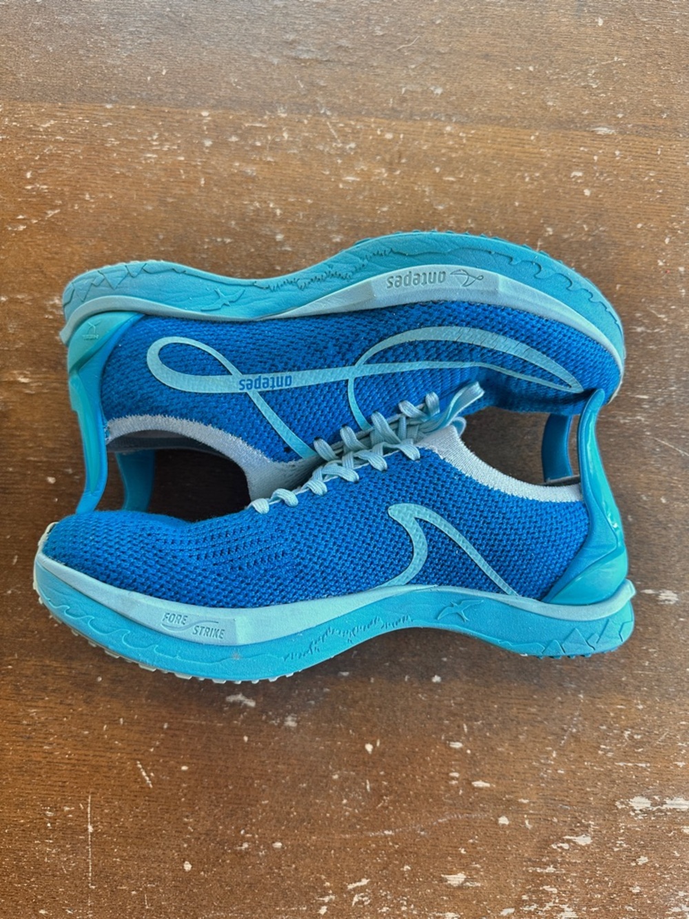 Antepes Blue Knit Running Sneakers